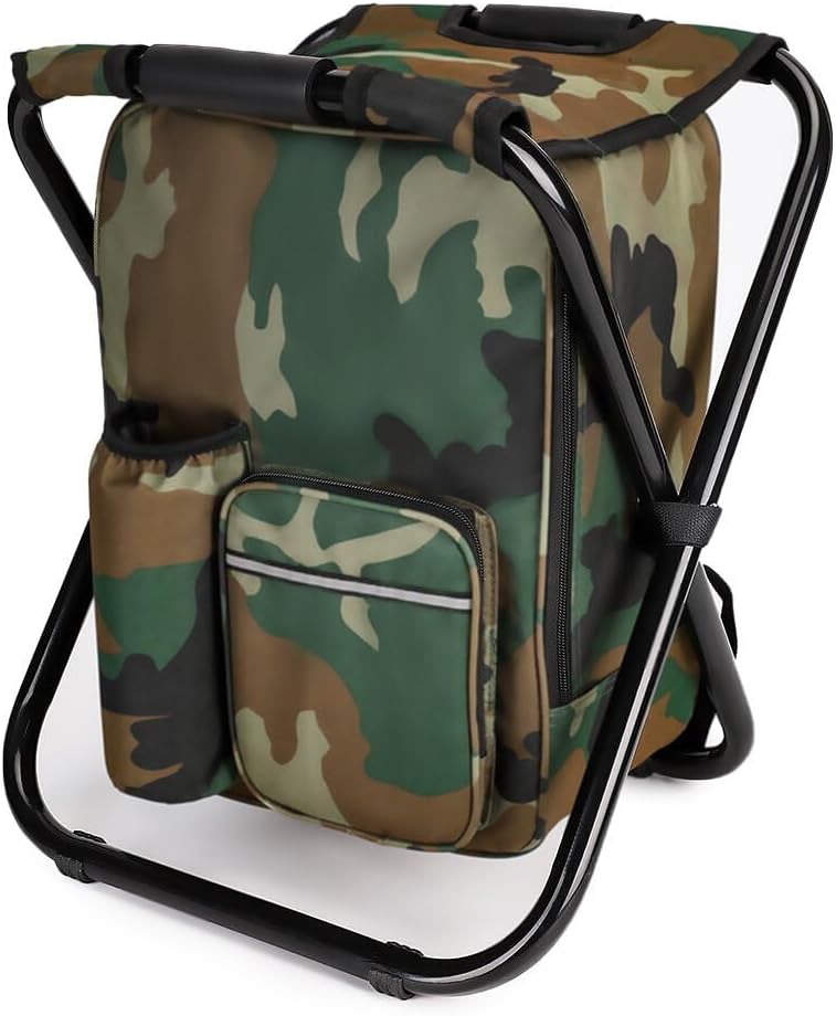 Fishing Bag Waterproof - Portable Folding Camping Stool with Cooler