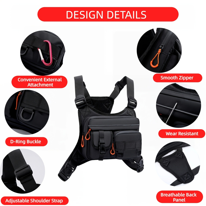 Men's Tactical Chest Bag, Runn - مراجعة Fishing Vest وسعره