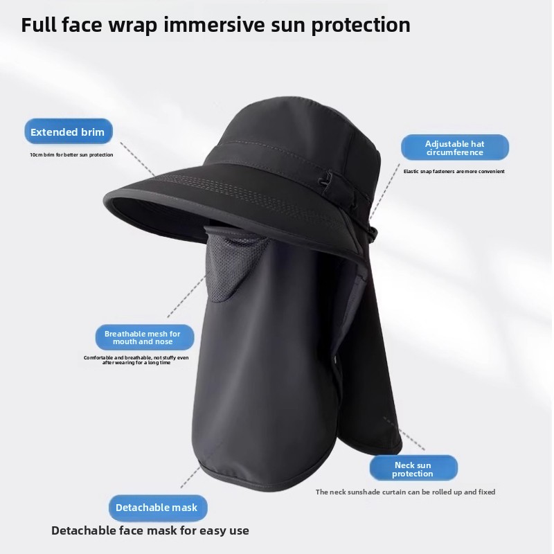 Full Coverage Sun Hat with Fac - مراجعة Fishing Mask Sun Protection وسعره