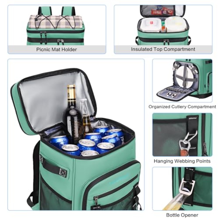 Large Waterproof Insulated Coo - مراجعة Fishing Backpack وسعره