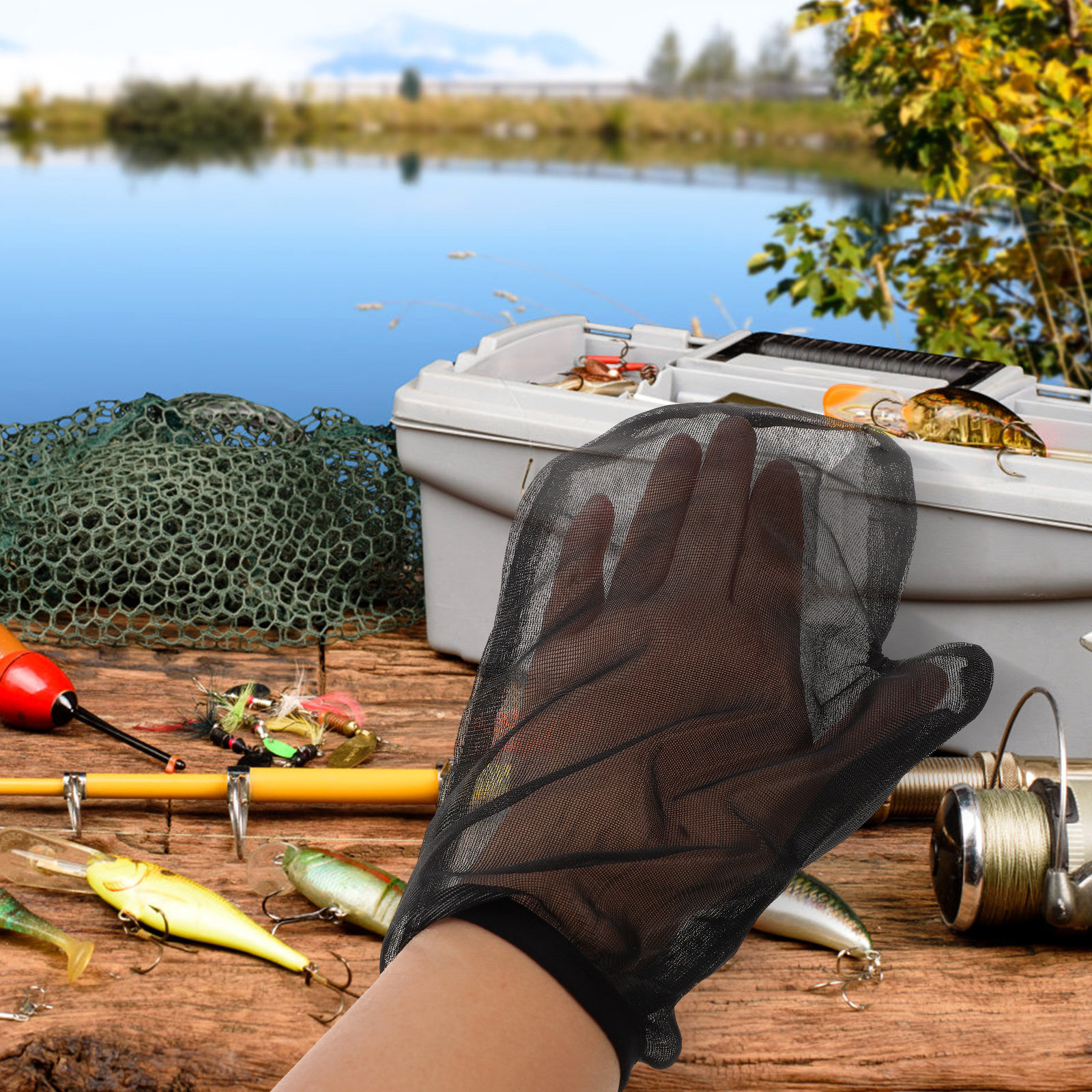 1Set Anti Insect Mesh Suit Ful - مراجعة Fishing Gloves وسعره