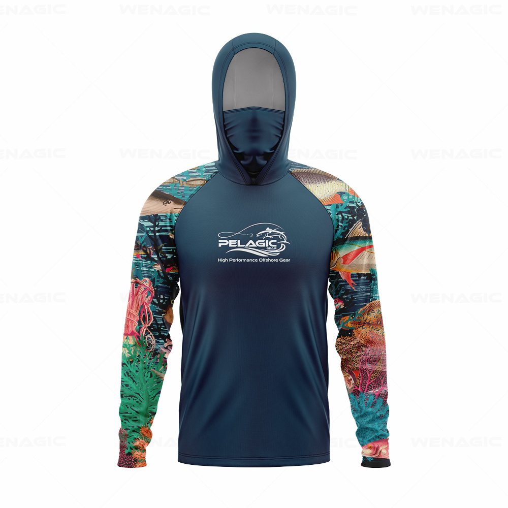 pelagic gear Men Hood Fishing  - مراجعة Fishing Shirt Uv Protection وسعره