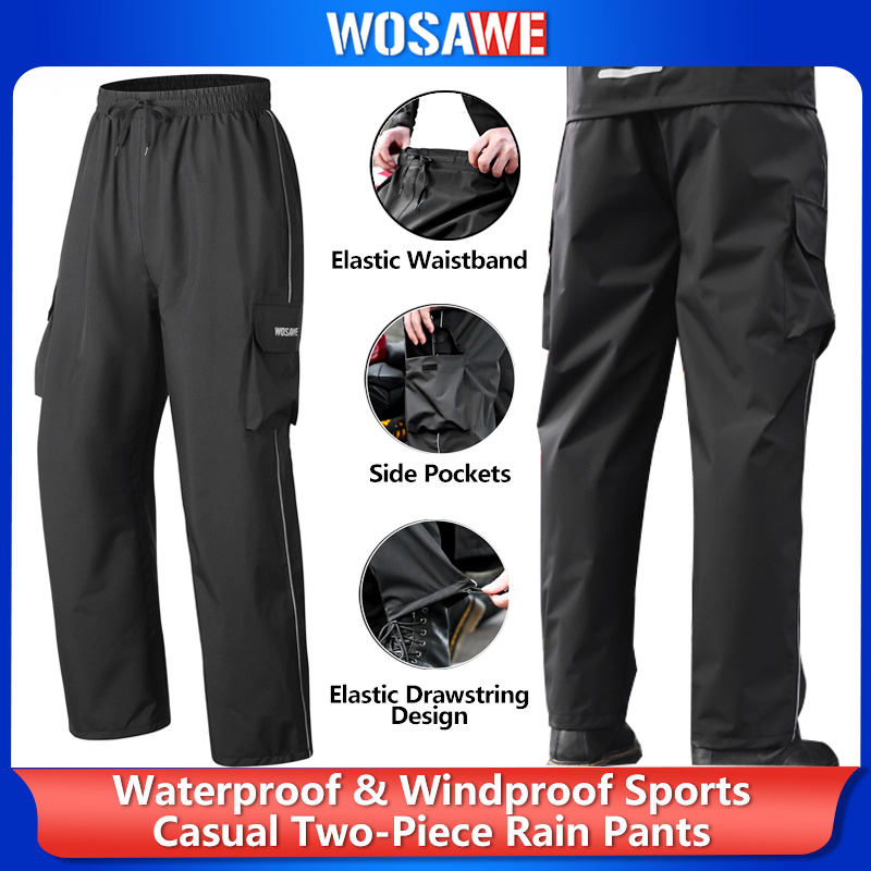 WOSAWE Motorcycle Rain Pants R - مراجعة Fishing Pants Waterproof وسعره