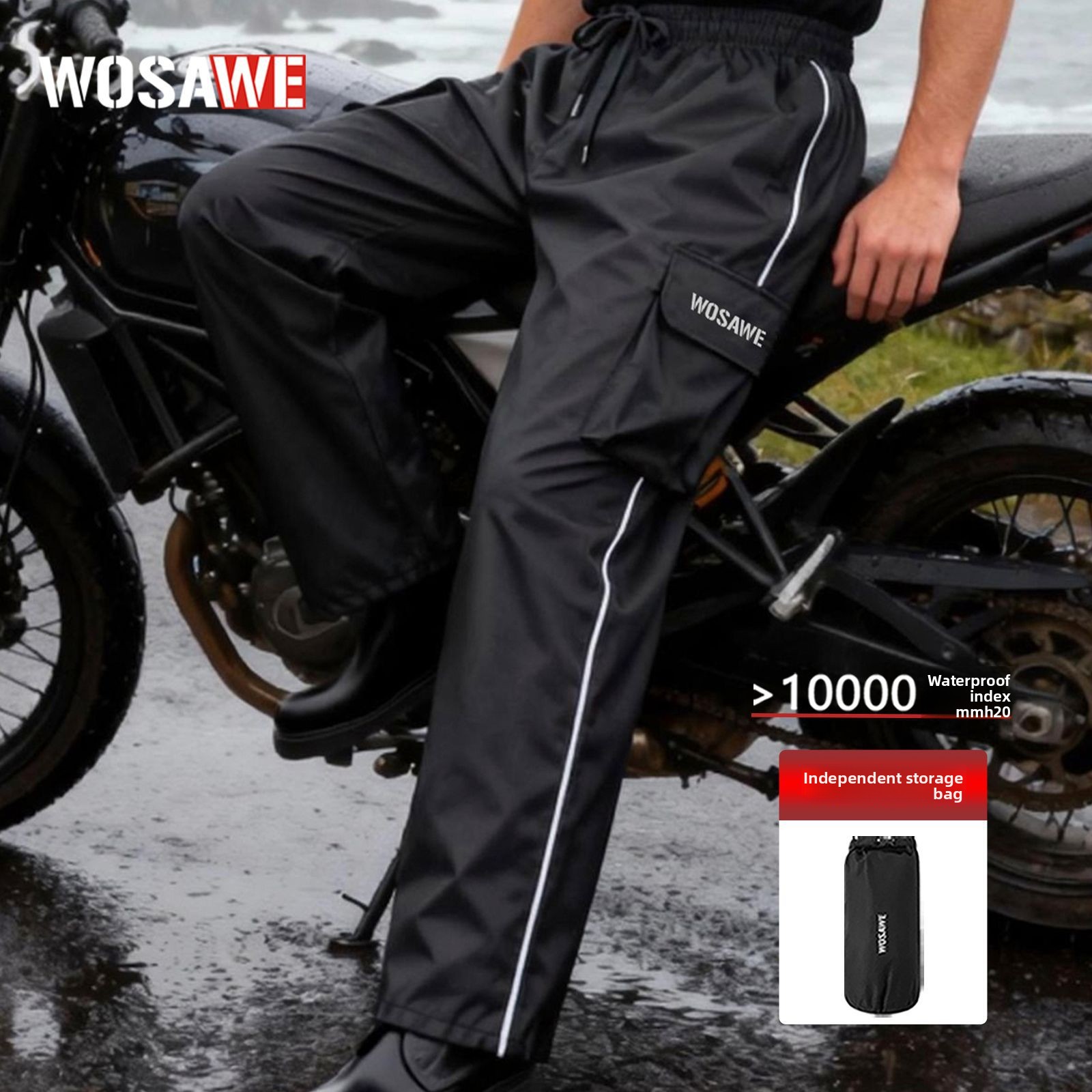 WOSAWE Motorcycle Rain Pants R - مراجعة Fishing Pants Waterproof وسعره