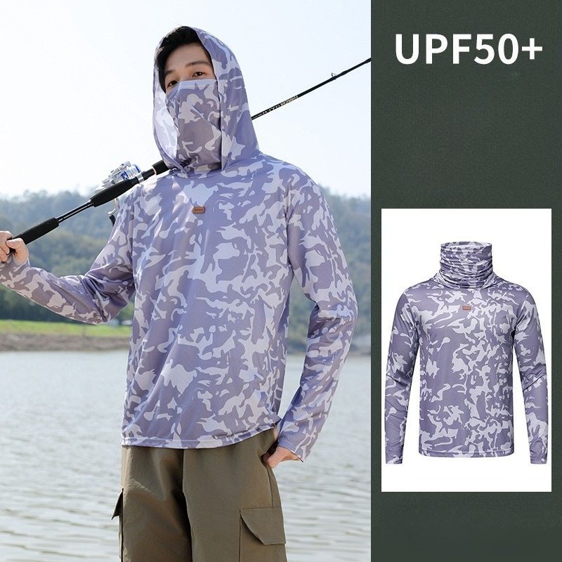 Fishing Shirt Hooded Men Sunsc - مراجعة Fishing Mask Sun Protection وسعره