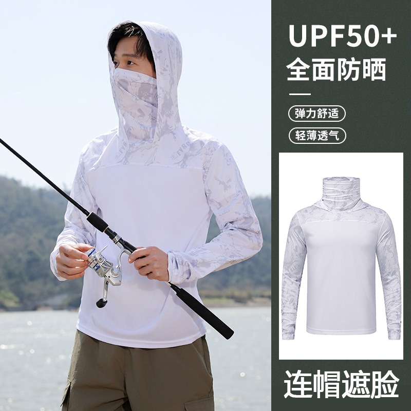 Fishing Shirt Hooded Men Sunsc - مراجعة Fishing Mask Sun Protection وسعره