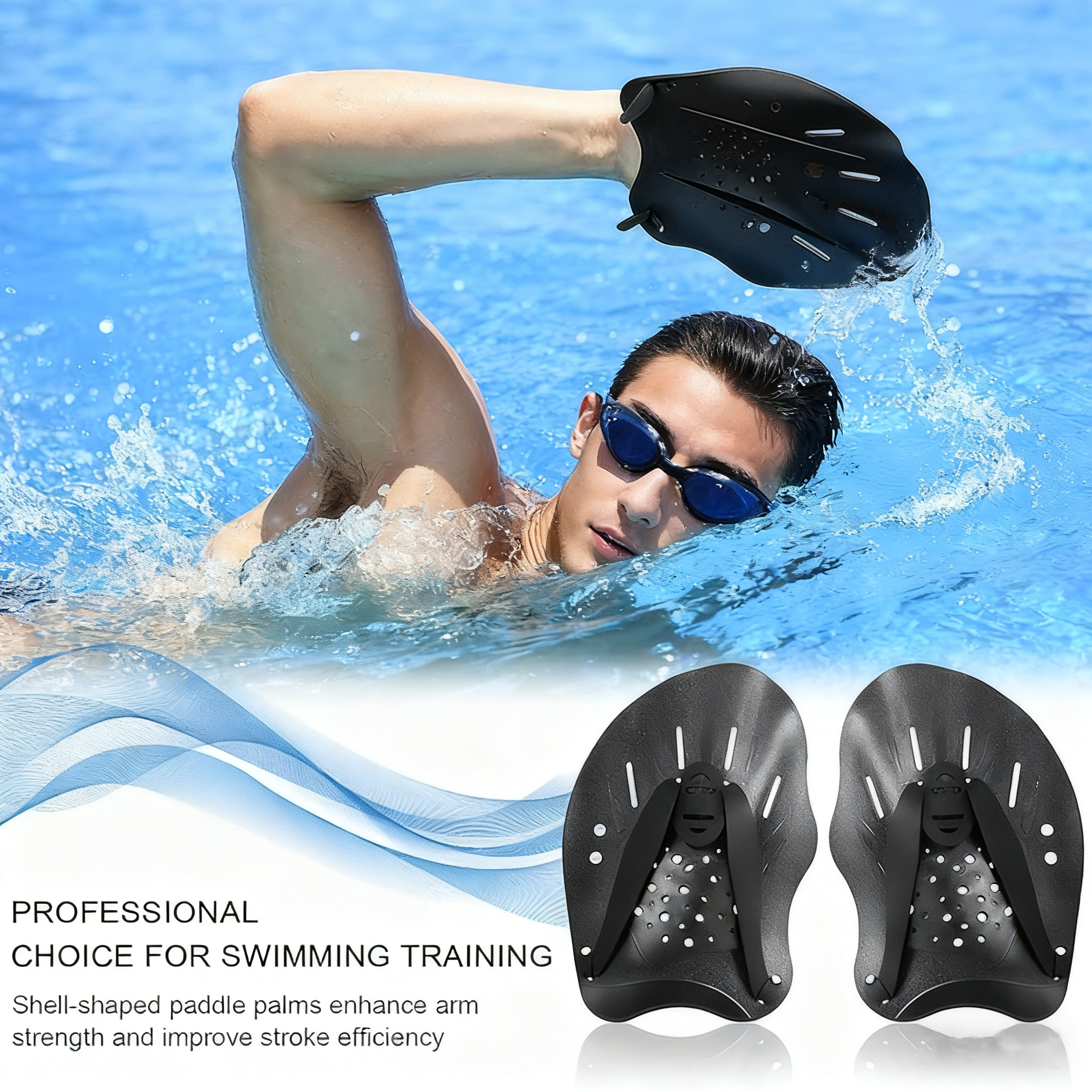 Adjustable Swimming Hand Paddl - مراجعة Fishing Gloves وسعره