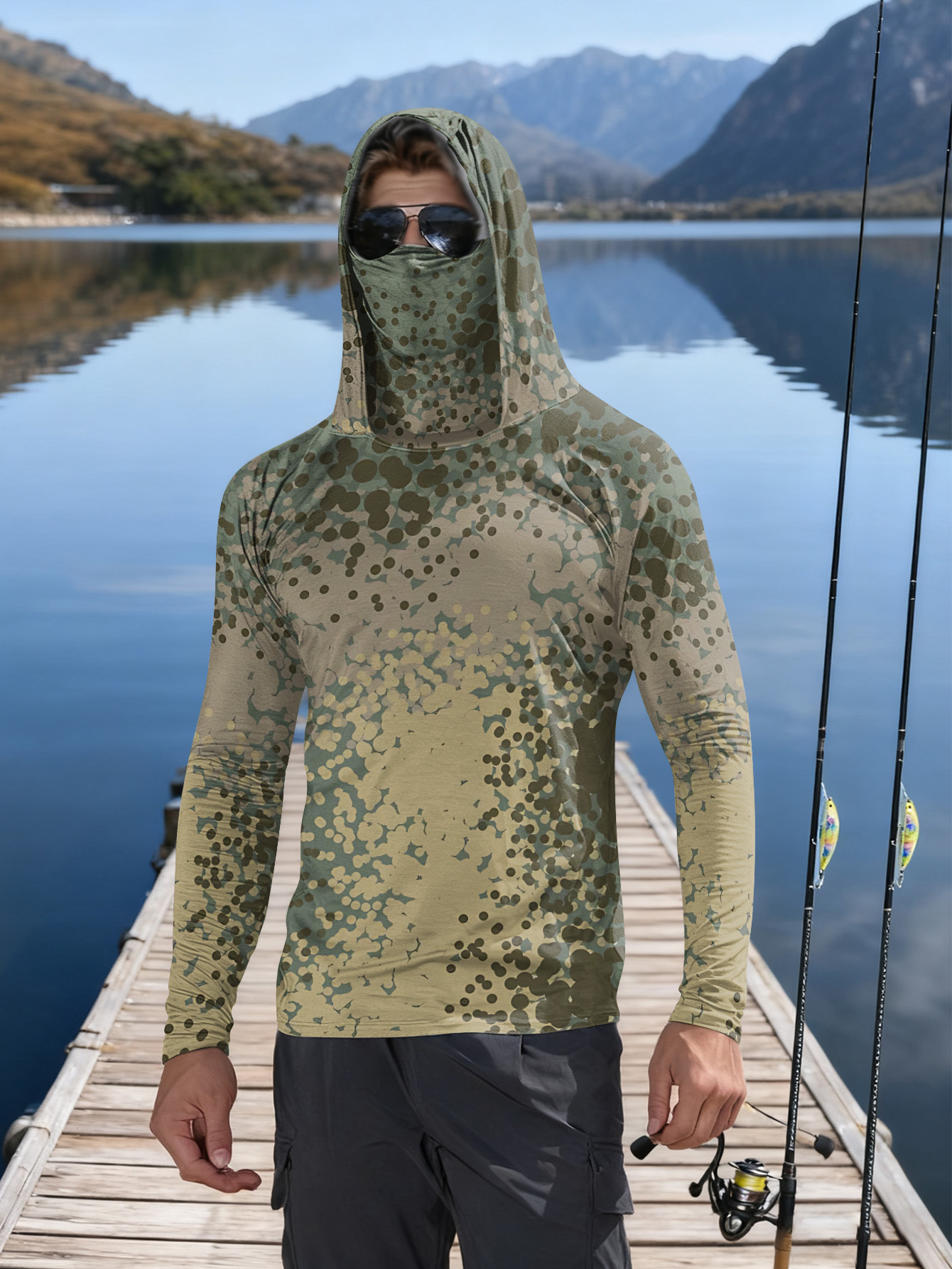 Men's Fishing Hooded Long-Slee - مراجعة Fishing Hoodie وسعره