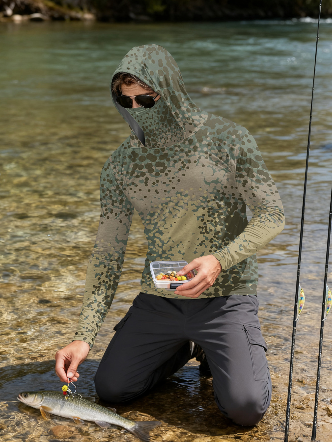 Men's Fishing Hooded Long-Slee - مراجعة Fishing Hoodie وسعره
