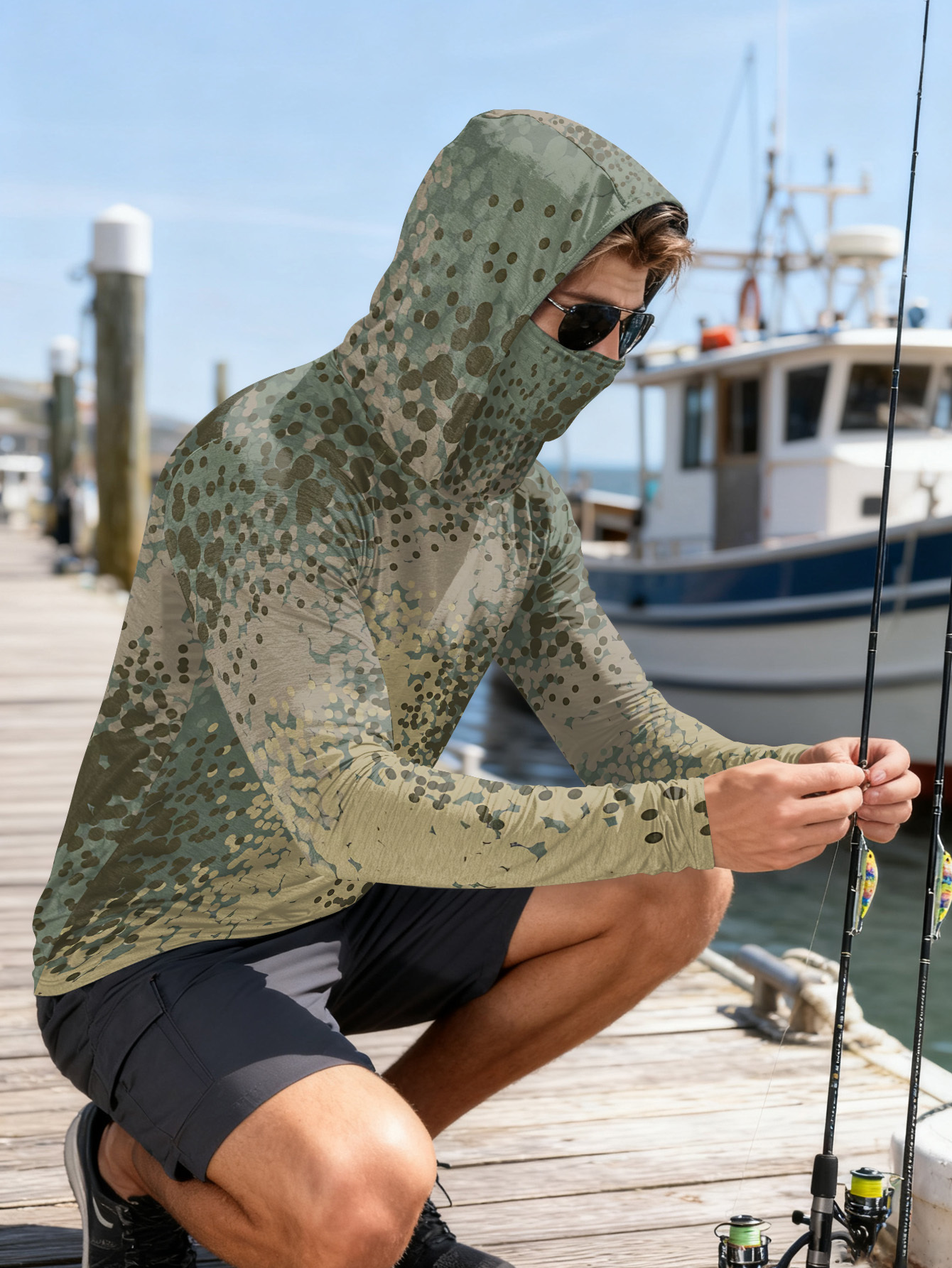 Men's Fishing Hooded Long-Slee - مراجعة Fishing Hoodie وسعره