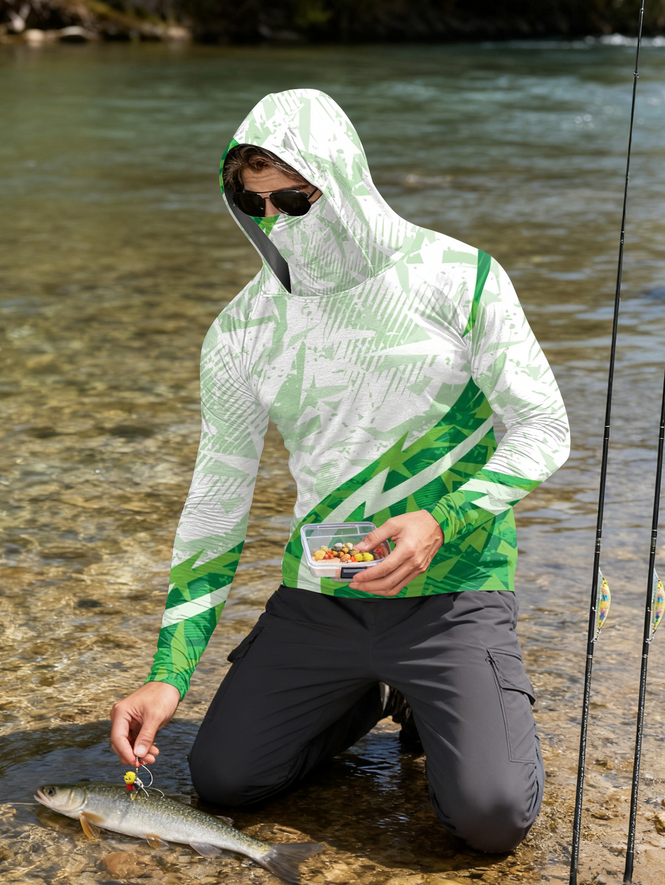 Men's Fishing Hooded Long-Slee - مراجعة Fishing Hoodie وسعره