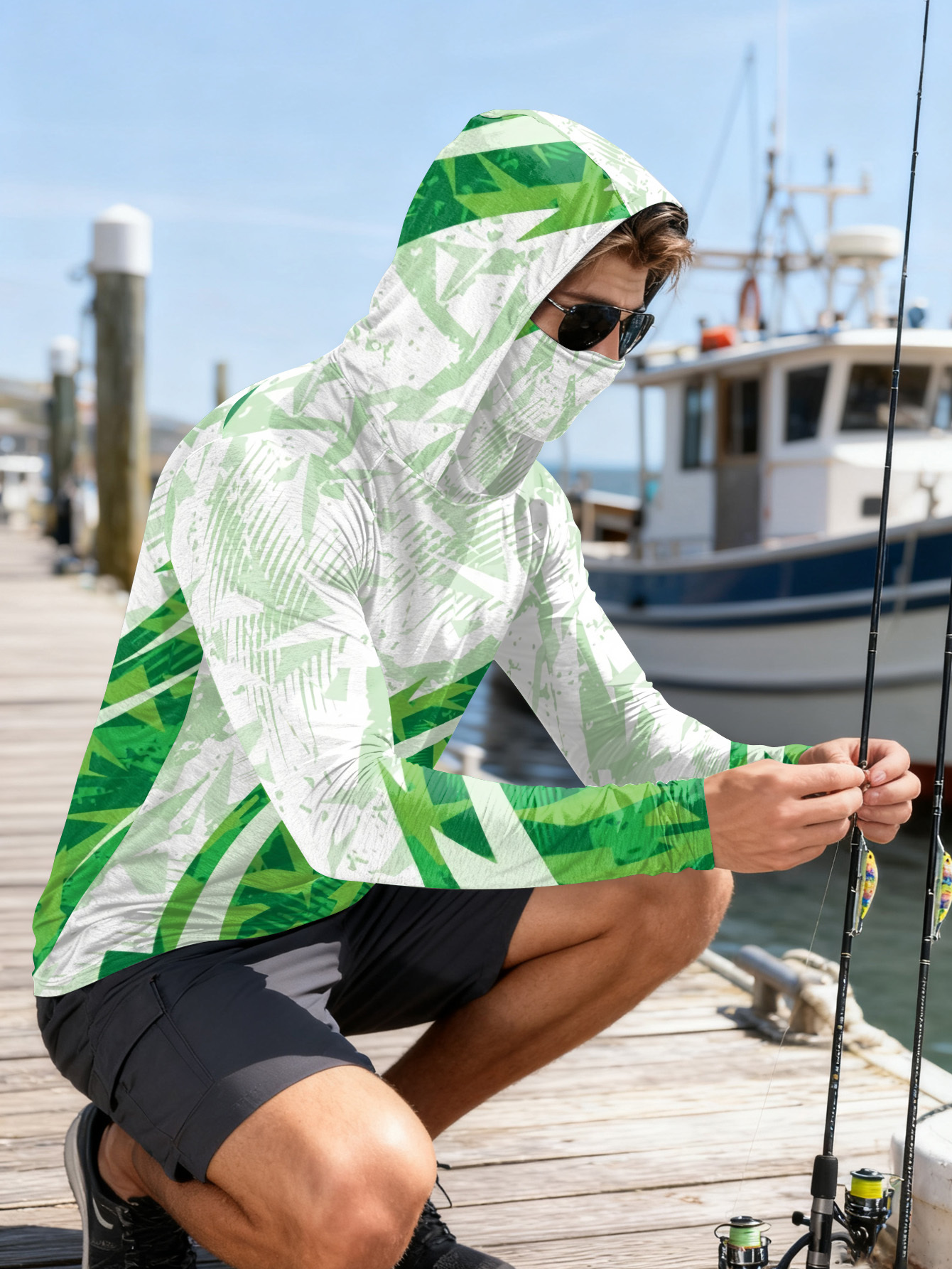 Men's Fishing Hooded Long-Slee - مراجعة Fishing Hoodie وسعره