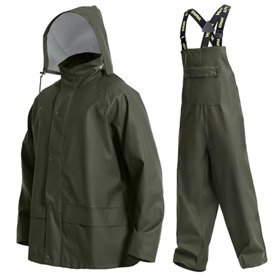 Mens PRO Workwear 3-Piece Wate - مراجعة Fishing Pants Waterproof وسعره