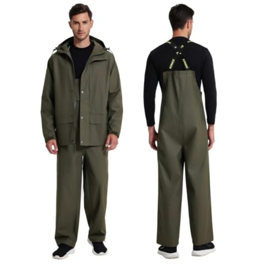 Mens PRO Workwear 3-Piece Wate - مراجعة Fishing Pants Waterproof وسعره