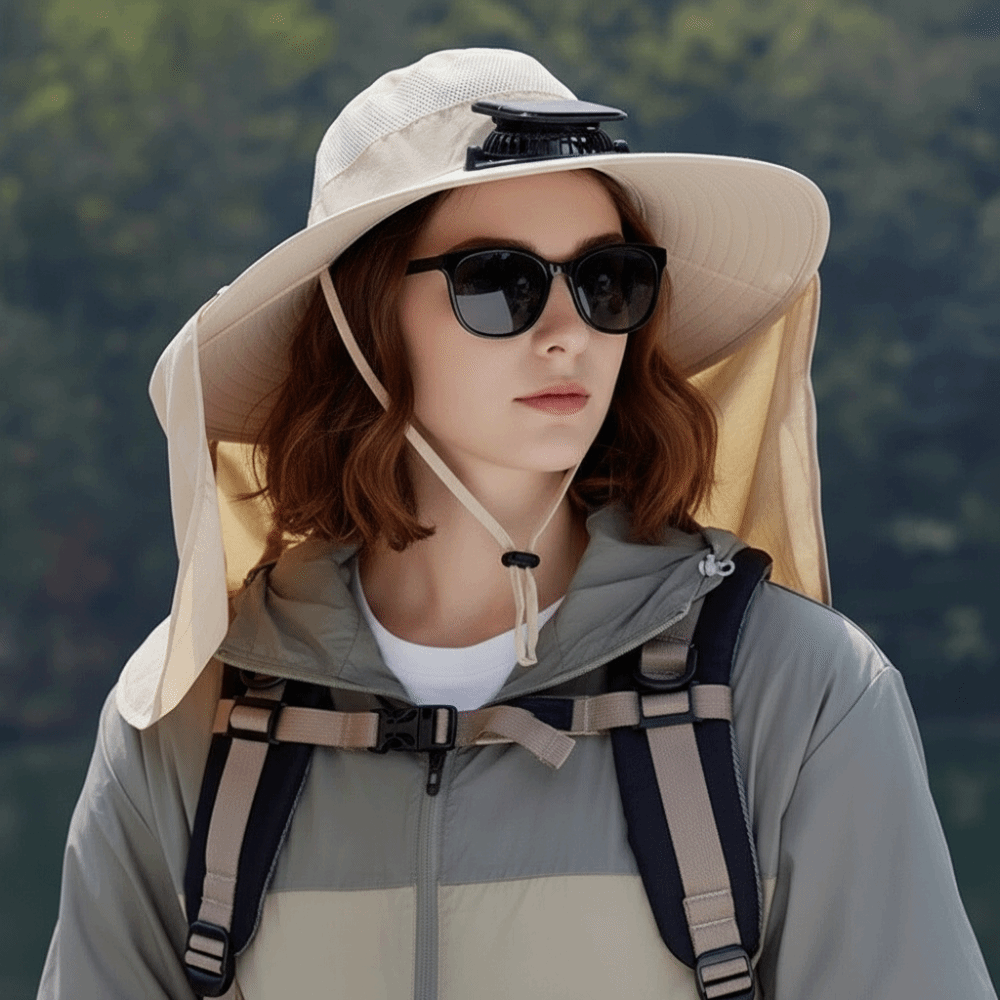 New UPF50+ Solar Fan Hat with  - مراجعة Fishing Hat وسعره