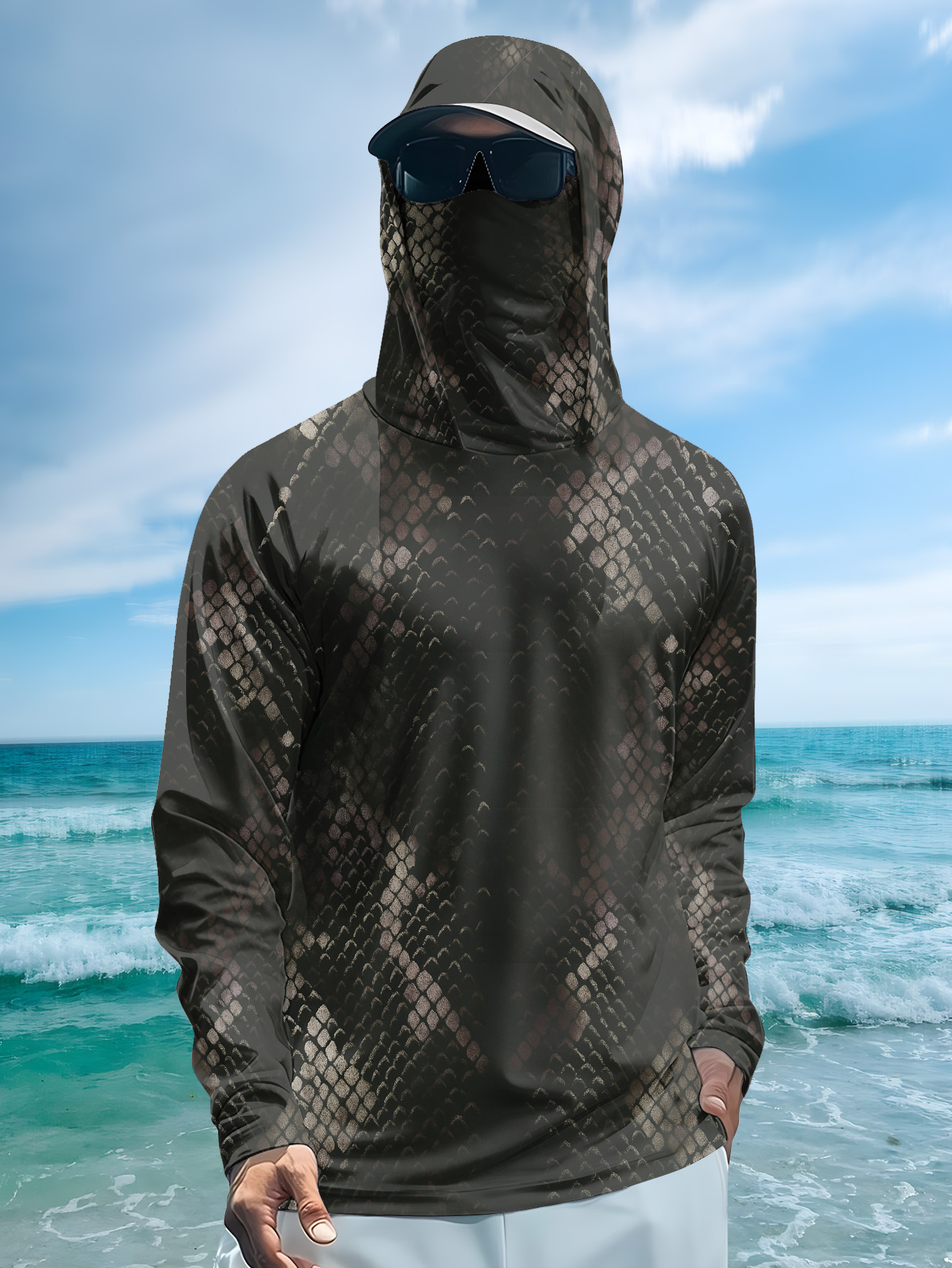 Men's Fishing Hooded Long-Slee - مراجعة Fishing Hoodie وسعره