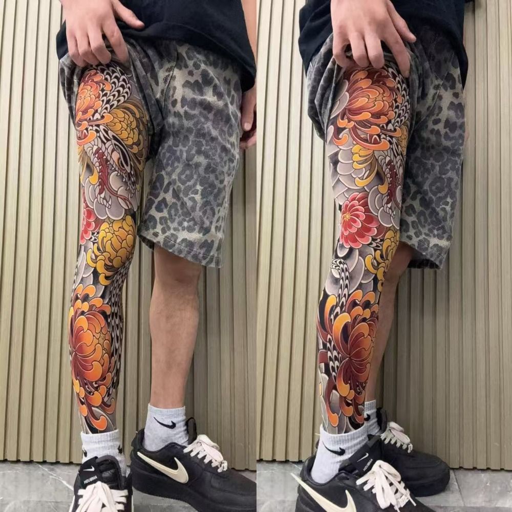 Full Leg Fake Tattoo Socks Pri - مراجعة Fishing Socks وسعره