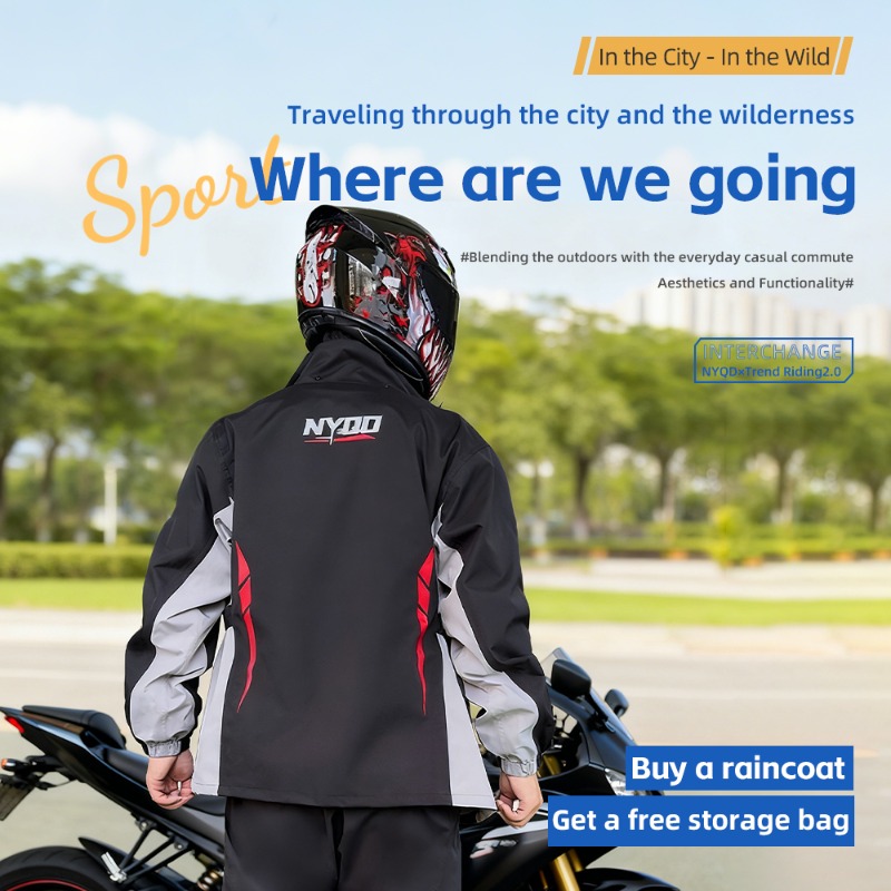 Motorcycle Raincoat Suit Men U - مراجعة Fishing Jacket Waterproof وسعره