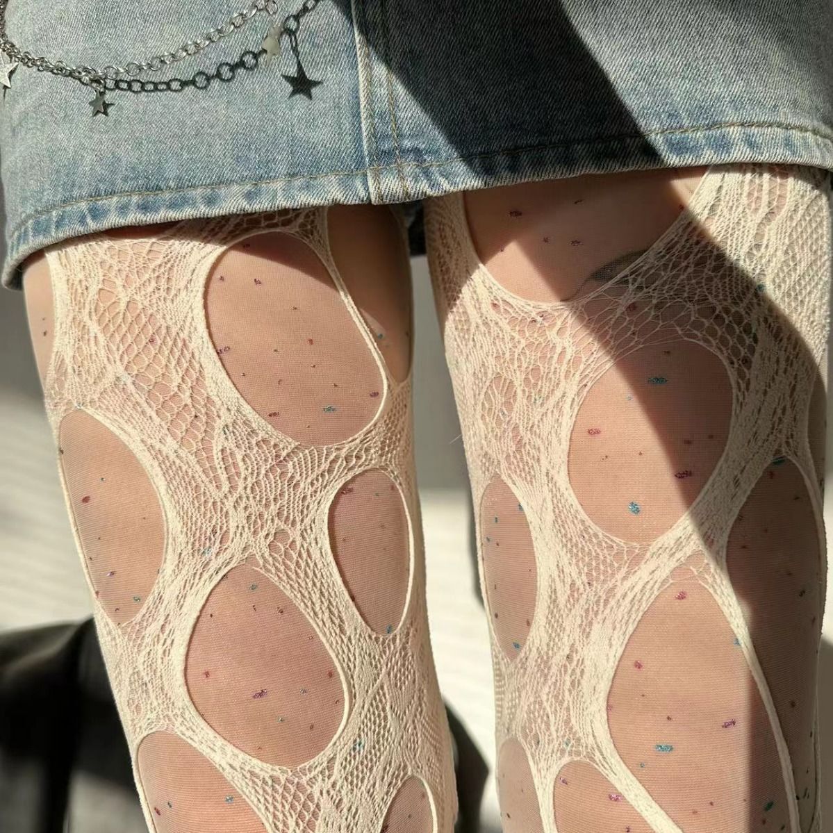 Sexy Punk Women Broken Hole St - مراجعة Fishing Socks وسعره