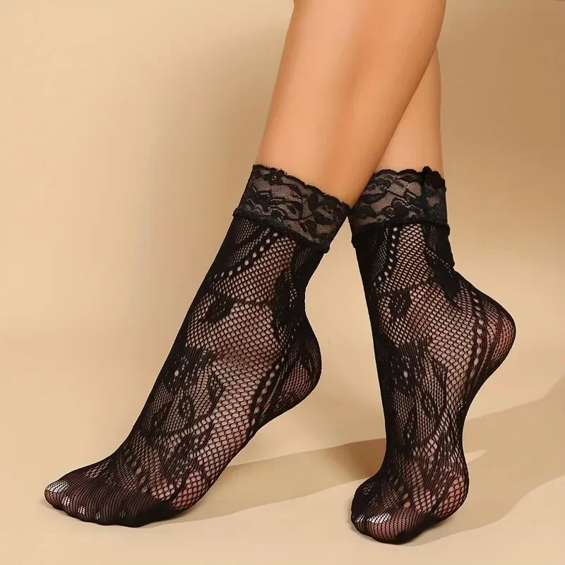 5 Pairs Floral Lace Socks Thin - مراجعة Fishing Socks وسعره