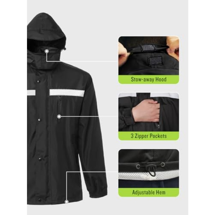 Men's Rain Suit High Visibilit - مراجعة Fishing Rain Suit وسعره
