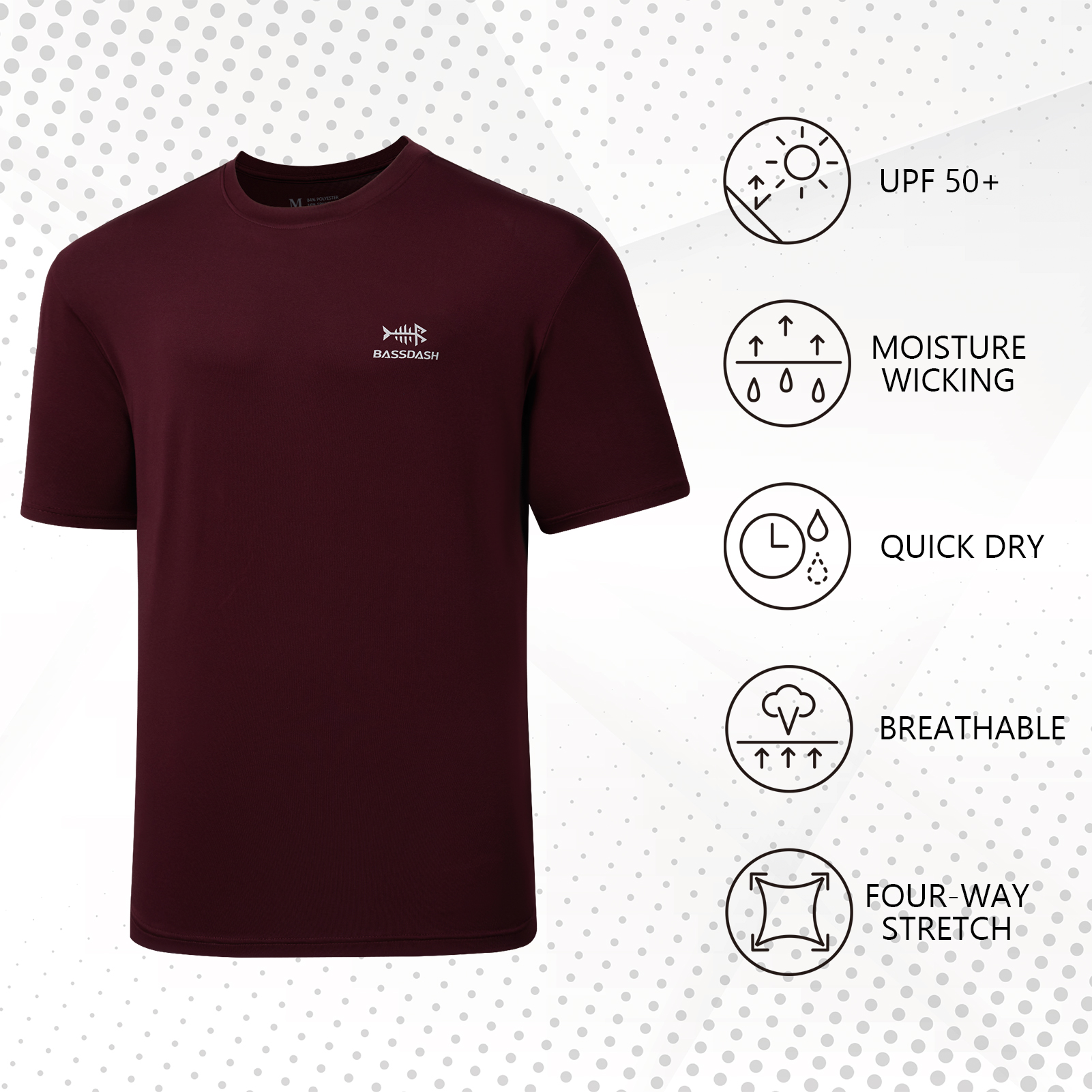 BASSDASH Men’s UPF 50+ Short S - مراجعة Fishing Shirt Uv Protection وسعره