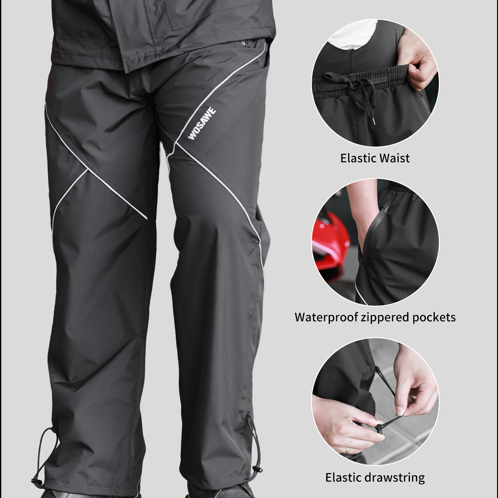 WOSAWE Cycling Rain Pants Wate - مراجعة Fishing Rain Suit وسعره